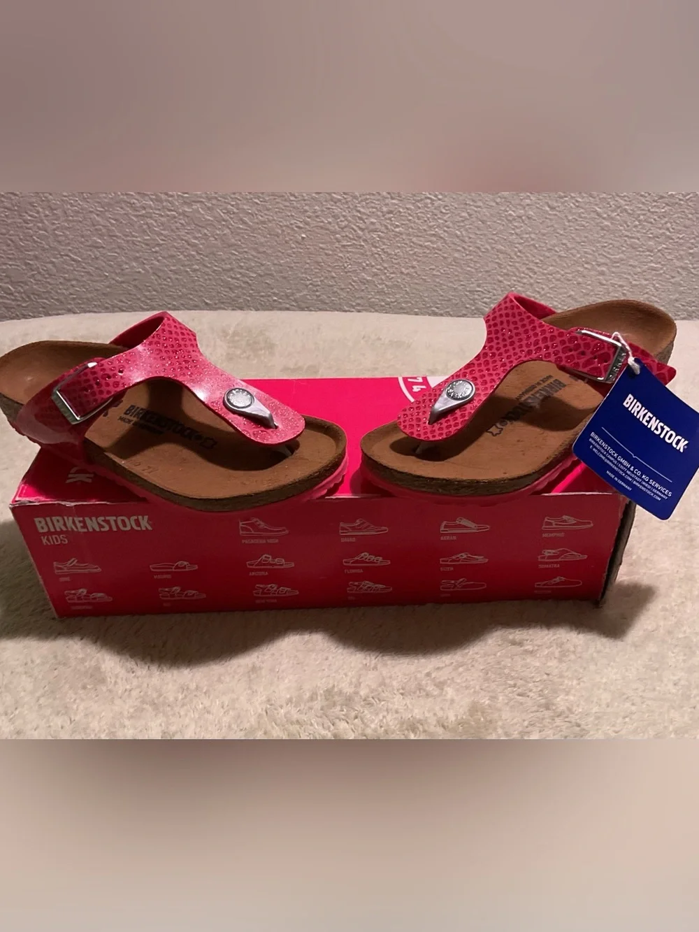 Birkenstock Kids Gizeh “Magic Snake Pink” Size 12C/K New w/ damaged Box #149